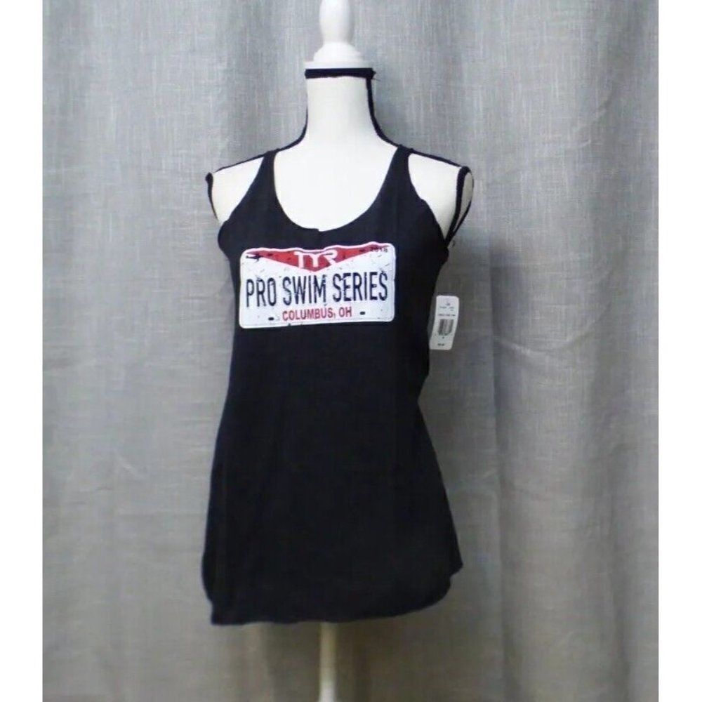 TYR “Pro Swim Series” Women’s Tank Top Tunic, Black Heather, Size M